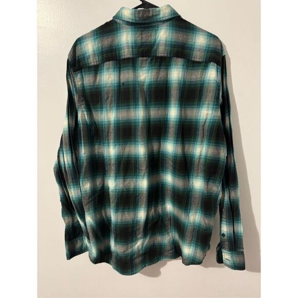 American Eagle Mens 100% cotton Green Plaid Button Front Long Sleeve Shirt sz XL - Picture 3 of 5